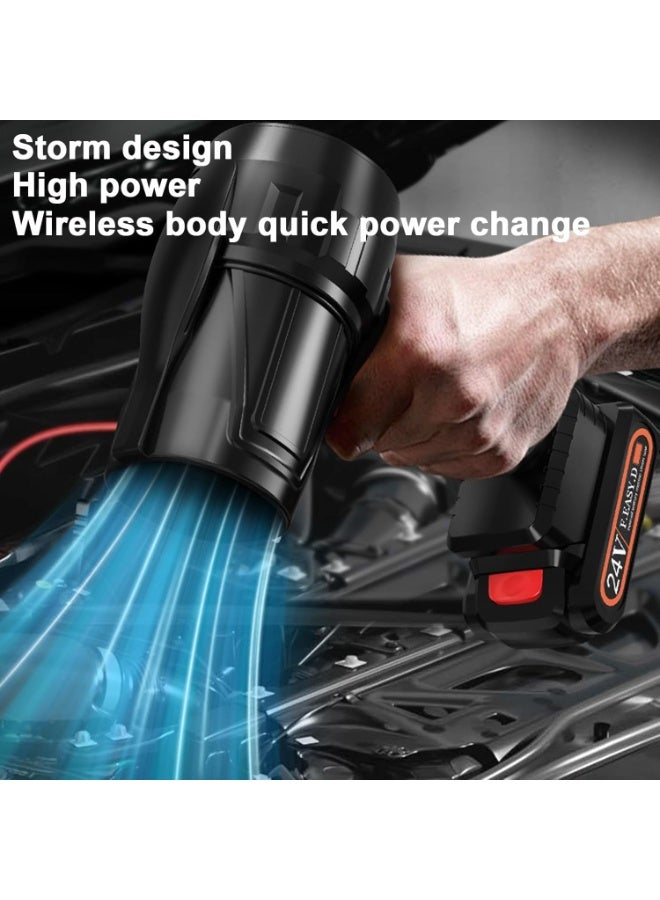 Turbo Jet Blower, Portable Dust Cleaner, Handheld Turbo Fan, with 24v Battery, 80mm Turbocharged, for Lawn Care, Leaf Blowing, Car, Camping, Cleaning - Image 5